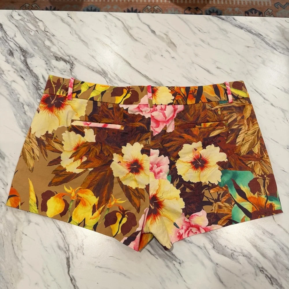 J CREW Floral Shorts Size 12 Cotton Peony Print Resort Preppy‎ Cottagecore